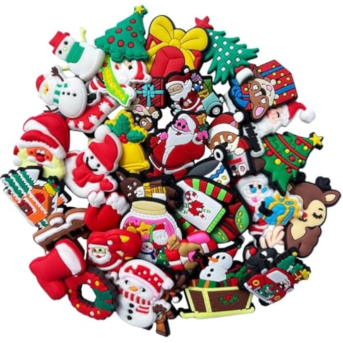 Christmas Holiday Hair Bands, 24-Peices, set of 2 Festive Rubber Bands with Santa, Snowman, and Tree Designs - Image 3